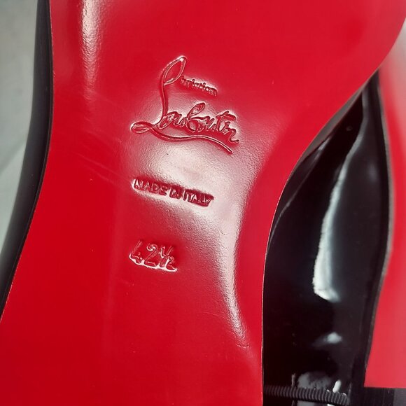 Christian Louboutin MENS Greggy Chick Black Lace Up Patent Dress Shoe - Picture 4 of 10